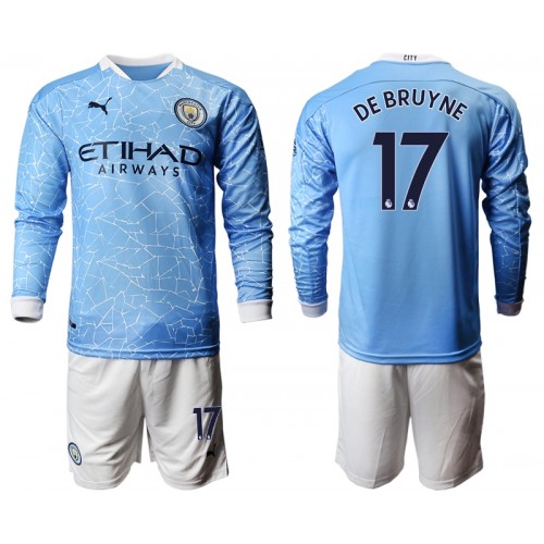Manchester City Dres Kevin De Bruyne 17 Dječji Domaći 2020/21 Dugim Rukavima Manchester City Dres Kevin De Bruyne 17 Dječji Domaći 2020/21 Dugim Rukavima